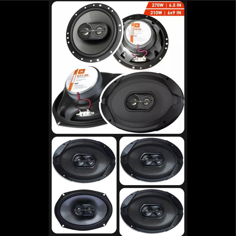 4X JBL GT7-96 GT7 6X9 + JBL CS763 6.5" CAR AUDIO COAXIAL SPEAKERS BUNDLE